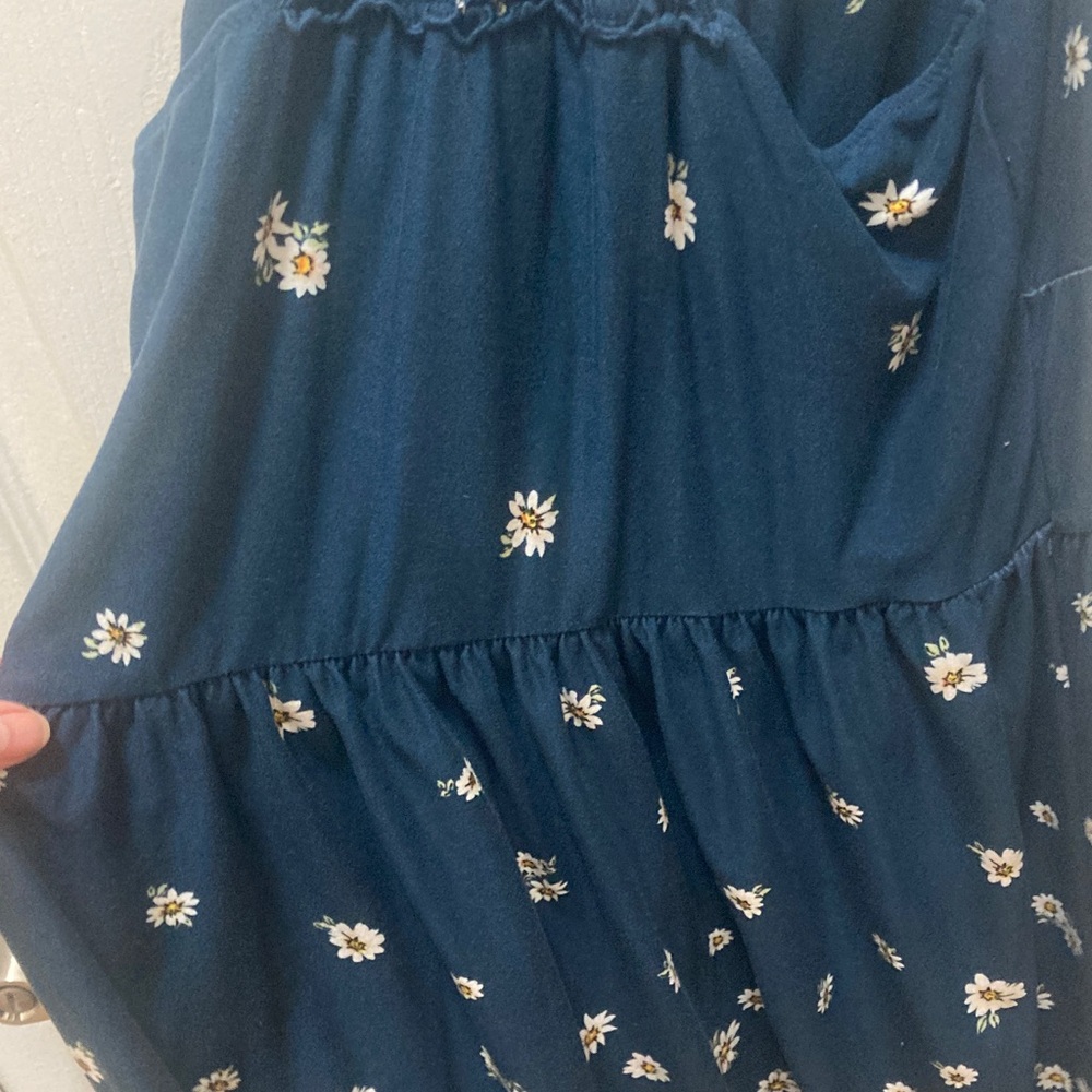 🌻Derek Heart Navy Floral Mini Dress with Racerback.🌻 Size Large. - Picture 6 of 8